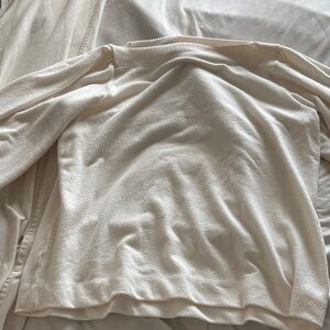 LOFT Cream Scoop-Neck Lightweight Sweater